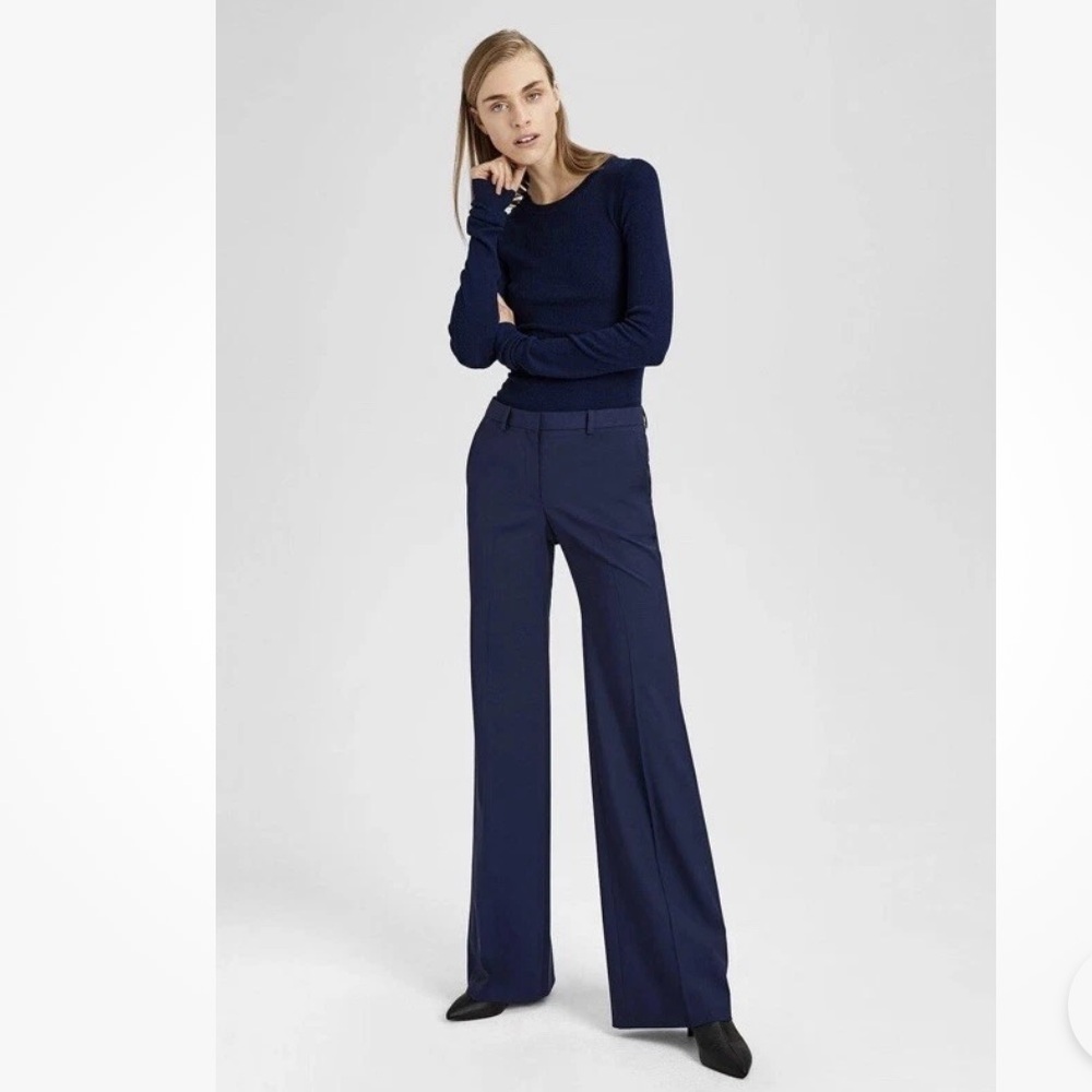 Theory Navy Wide Leg Pants